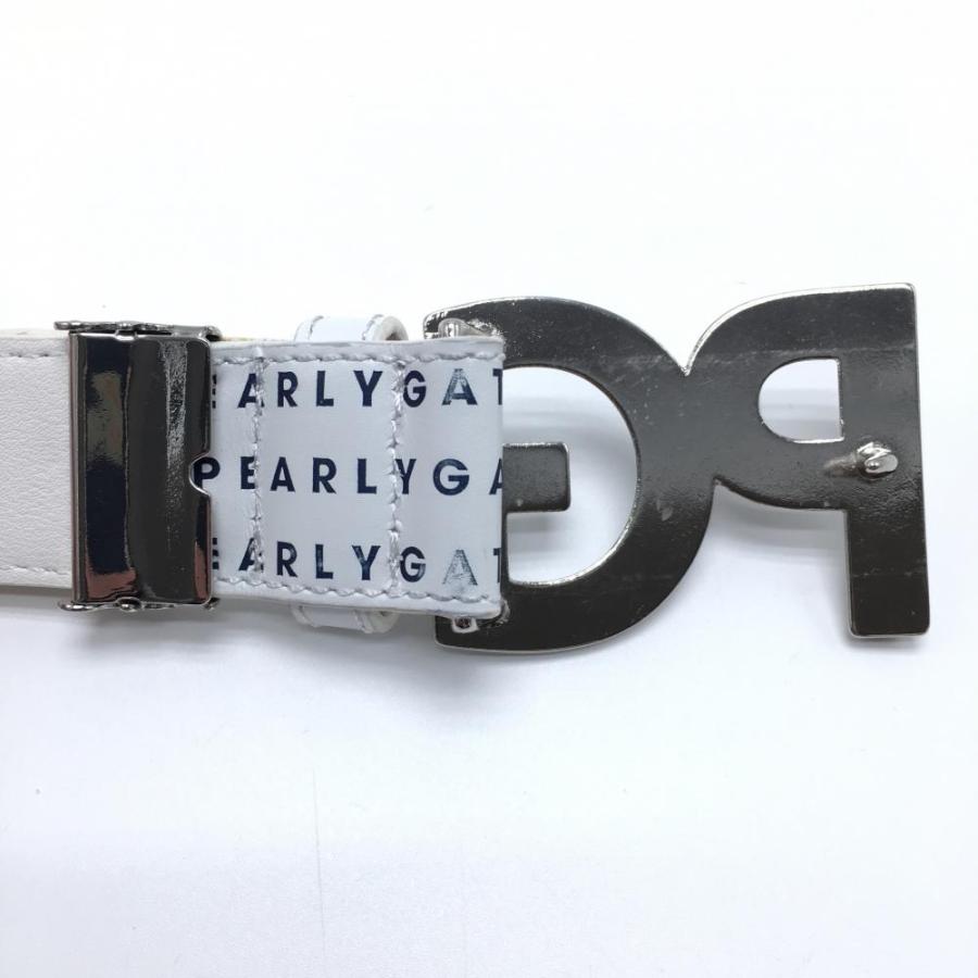 PEARLY GATES パーリーゲイツ ベルト 白×ネイビー ロゴバックル PEARLY GATES パーリーゲイツ ベルト 白×ネイビー ロゴバックル