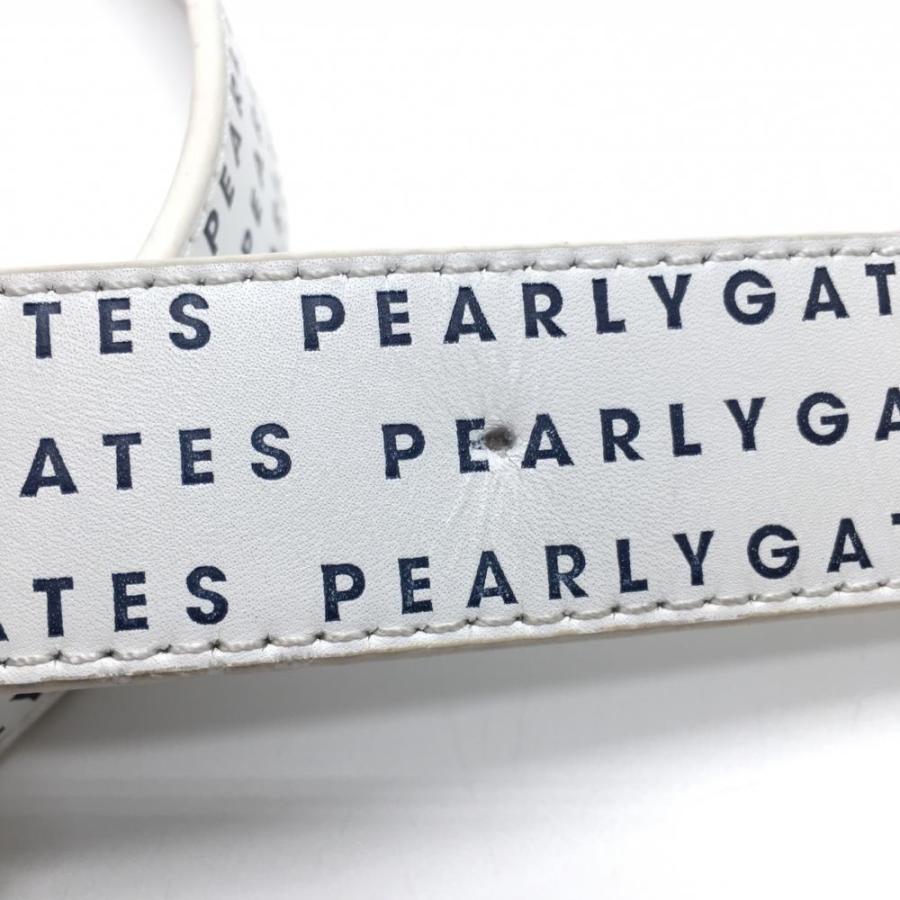 PEARLY GATES パーリーゲイツ ベルト 白×ネイビー ロゴバックル PEARLY GATES パーリーゲイツ ベルト 白×ネイビー ロゴバックル