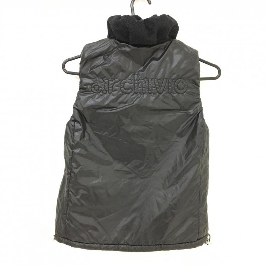 archivio 【美品】アルチビオ 中綿リバーシブルベスト 黒 異素材