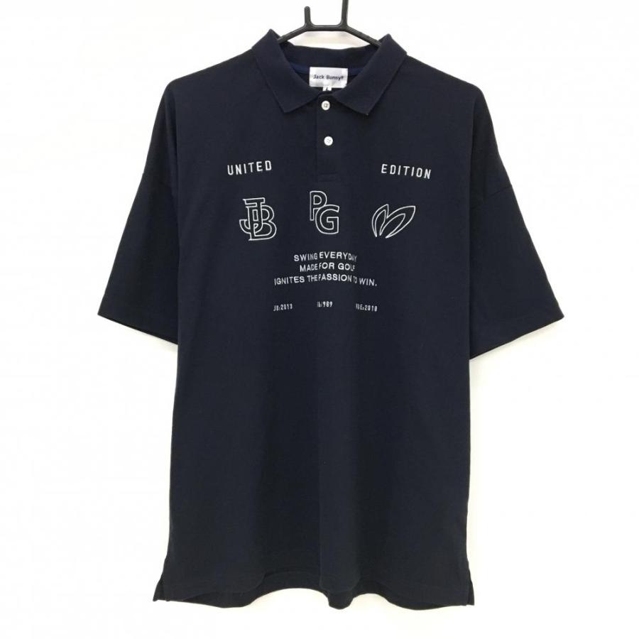 Jack Bunny!! 【美品】ジャックバニー 半袖ポロシャツ 黒 Jack Bunny!! 【美品】ジャックバニー 半袖ポロシャツ 黒