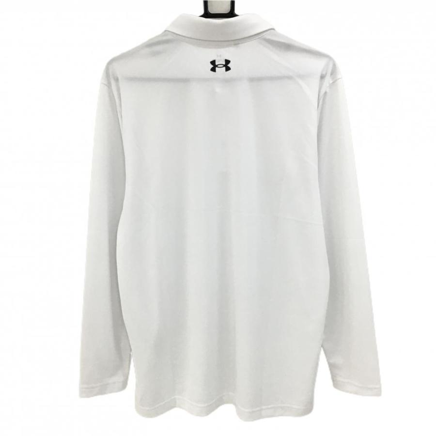 UNDER ARMOUR（アンダーアーマー） 長袖ポロシャツ 白×黒 肩ロゴ