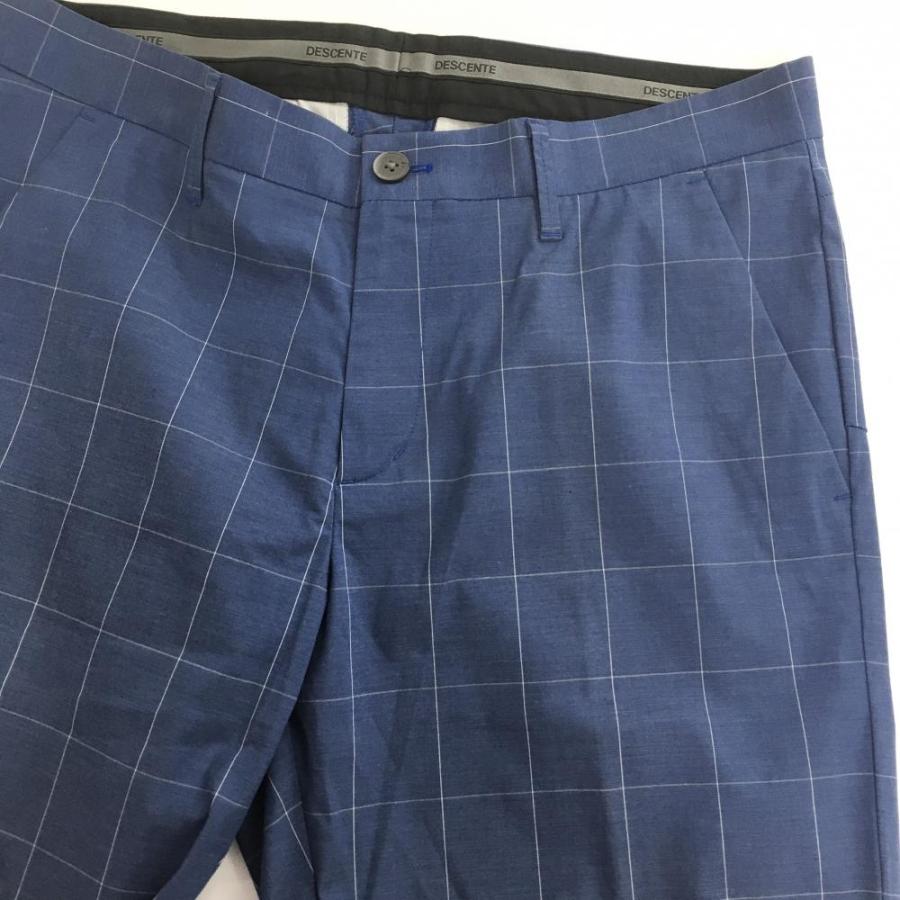 DESCENTE GOLF 【超美品】デサントゴルフ パンツ ネイビー系×白 格子