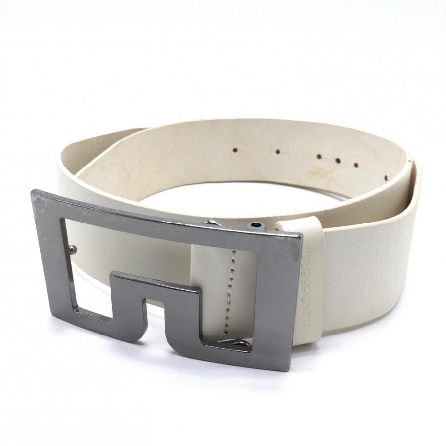 J.LINDEBERG ジェイリンドバーグ トップ式レザーベルト 白