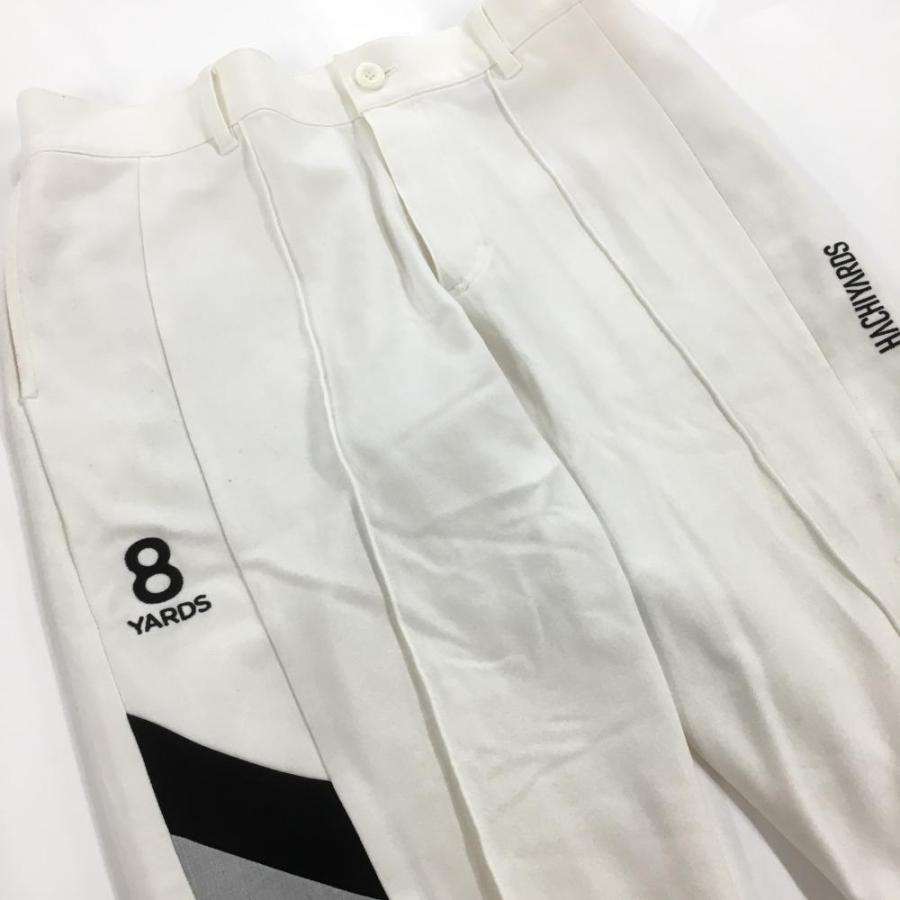 美品】ハチヤーズ パンツ 白×黒 裏起毛 後ろウエストゴム メンズ 美品】ハチヤーズ パンツ 白×黒 裏起毛 後ろウエストゴム メンズ