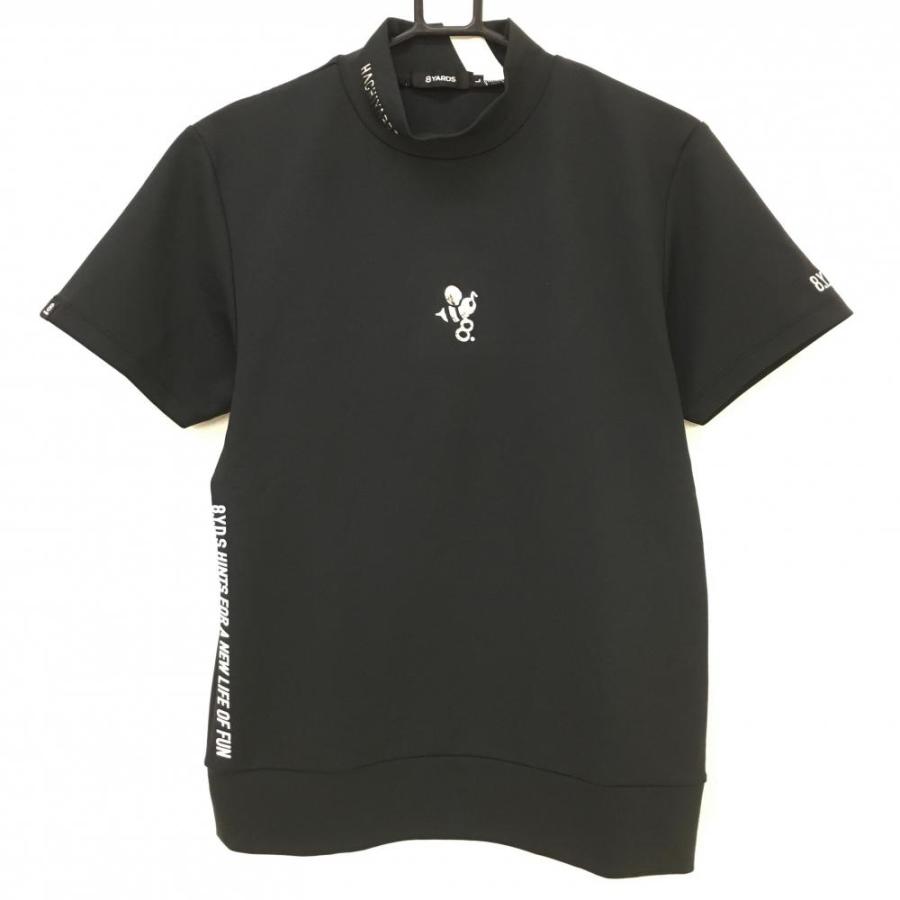 超美品】ハチヤーズ 半袖ハイネックシャツ 黒×シルバー 超美品】ハチヤーズ 半袖ハイネックシャツ 黒×シルバー