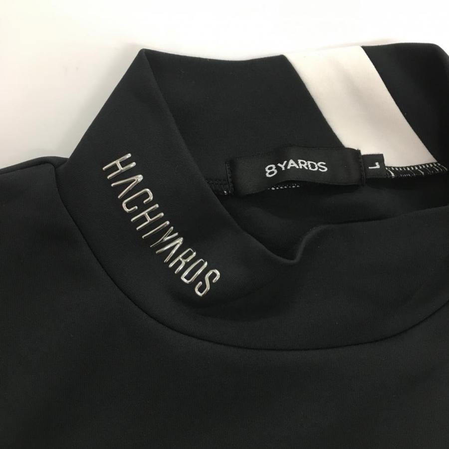 超美品】ハチヤーズ 半袖ハイネックシャツ 黒×シルバー 超美品】ハチヤーズ 半袖ハイネックシャツ 黒×シルバー