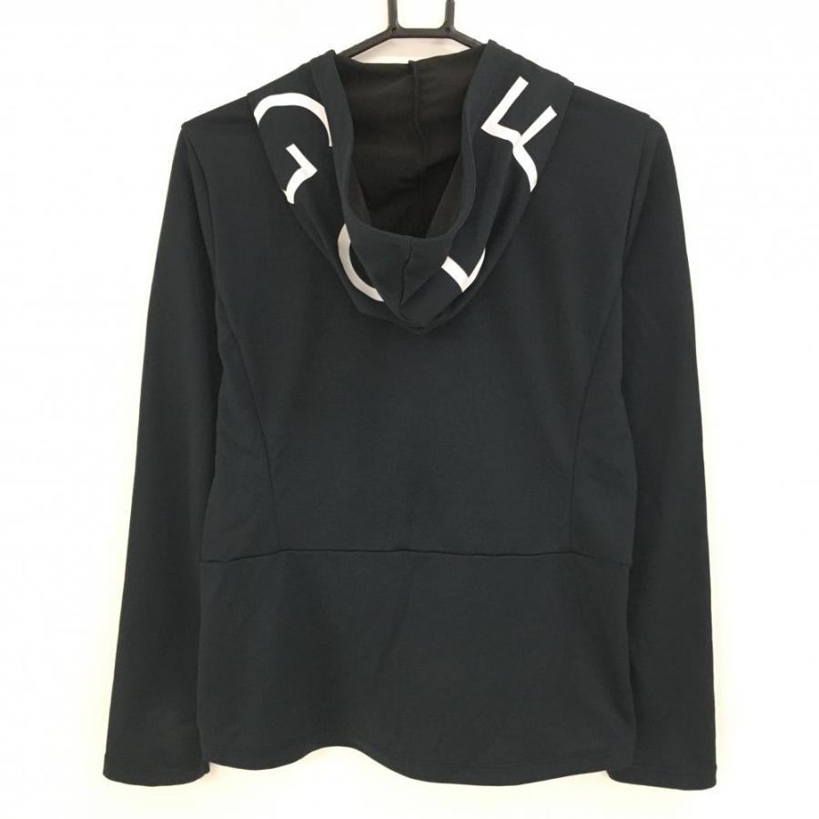 DESCENTE GOLF デサントゴルフ ジップパーカー 黒×白 フードロゴ DESCENTE GOLF デサントゴルフ ジップパーカー 黒×白 フードロゴ