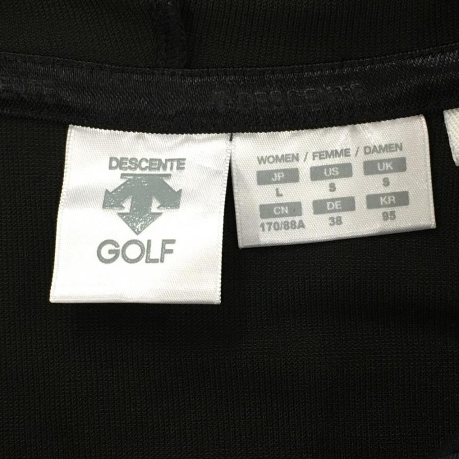 DESCENTE GOLF デサントゴルフ ジップパーカー 黒×白 フードロゴ 中田