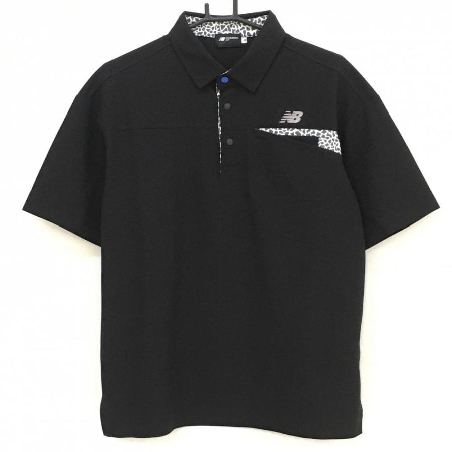 New Balance Golf（ニューバランスゴルフ） 半袖ポロシャツ 黒×白 一部