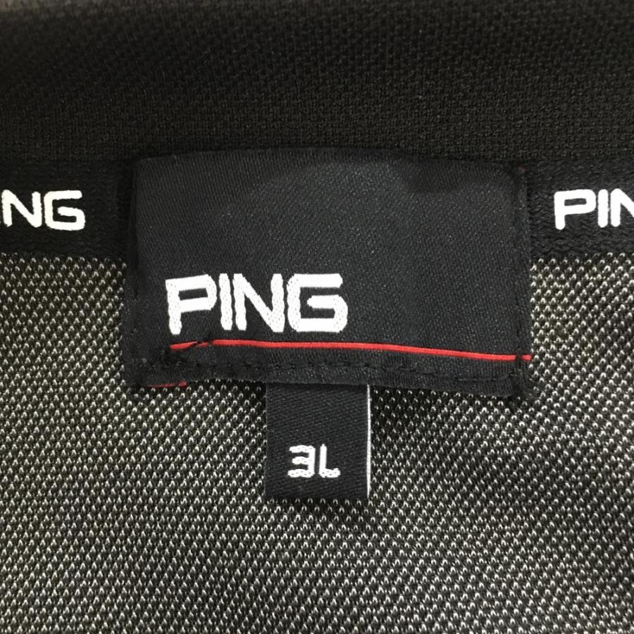 PING（ピン） トレーナー 黒×グレー ロゴプリント 薄手 メンズ 3L