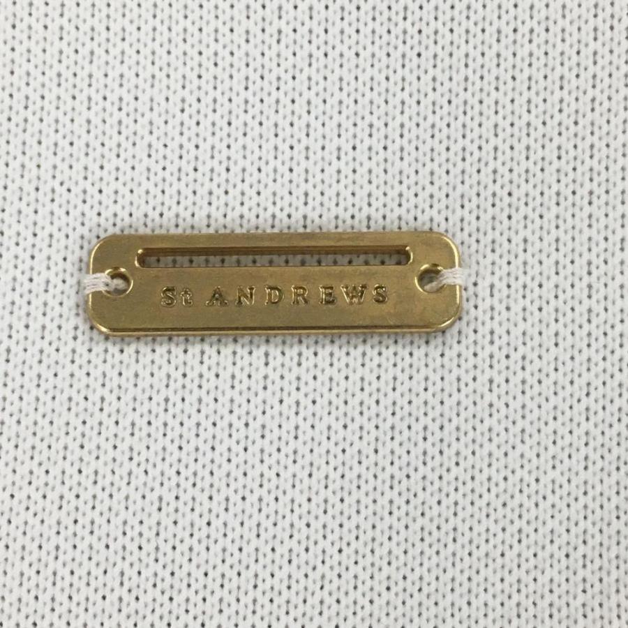 St ANDREWS セントアンドリュース セーター 白×グレー ネックゴールド