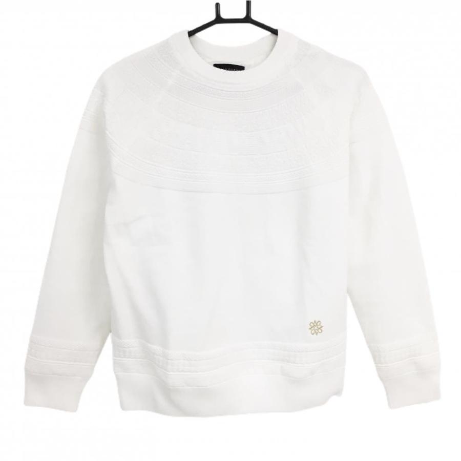 St ANDREWS セントアンドリュース セーター 白 編地模様 裏地付 ニット