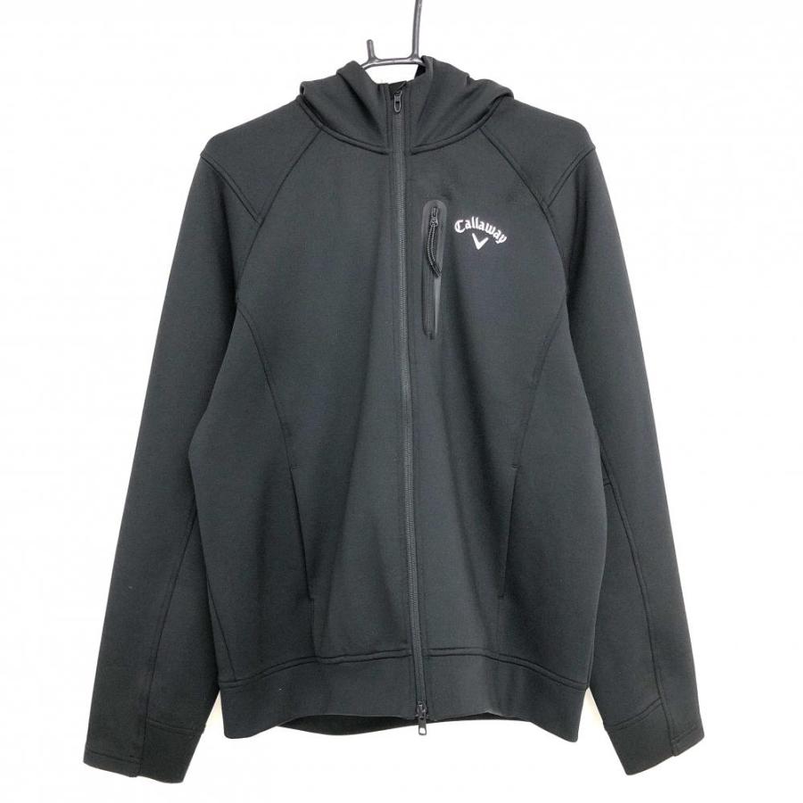 新品■19,800円【キャロウェイ】メンズ　パーカー　LL ゴルフウェア Callaway（キャロウェイ） ジップパーカー 黒 ダブルジップ メンズ LL