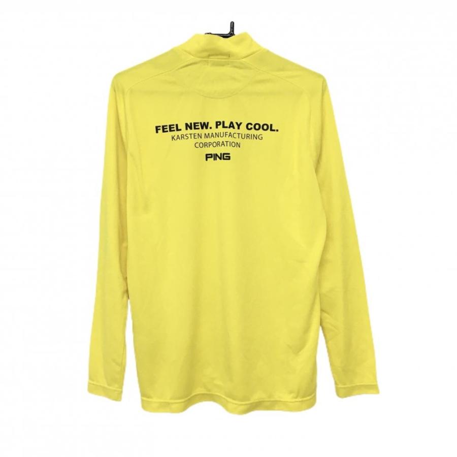 新品【ピン】長袖モックネックシャツ　23年モデル　LLサイズ　イエロー　メンズ 新品【ピン】長袖モックネックシャツ 23年モデル LLサイズ