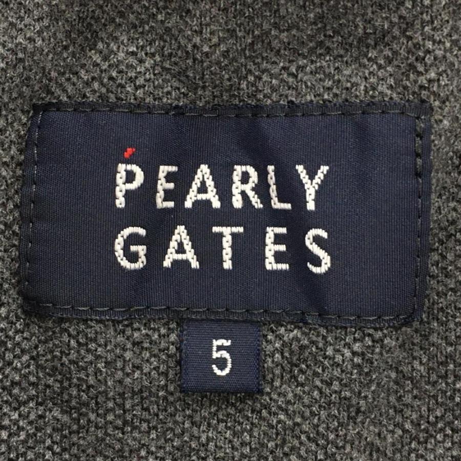 PEARLY GATES（パーリーゲイツ） 半袖ポロシャツ グレー 袖ロゴライン