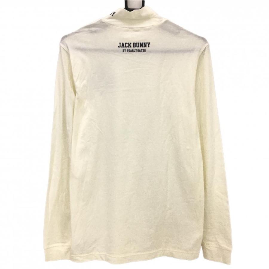 Jack Bunny ハイネックシャツ　ホワイト5サイズ Jack Bunny!!（ジャックバニー） 長袖ハイネックシャツ 白×ネイビー