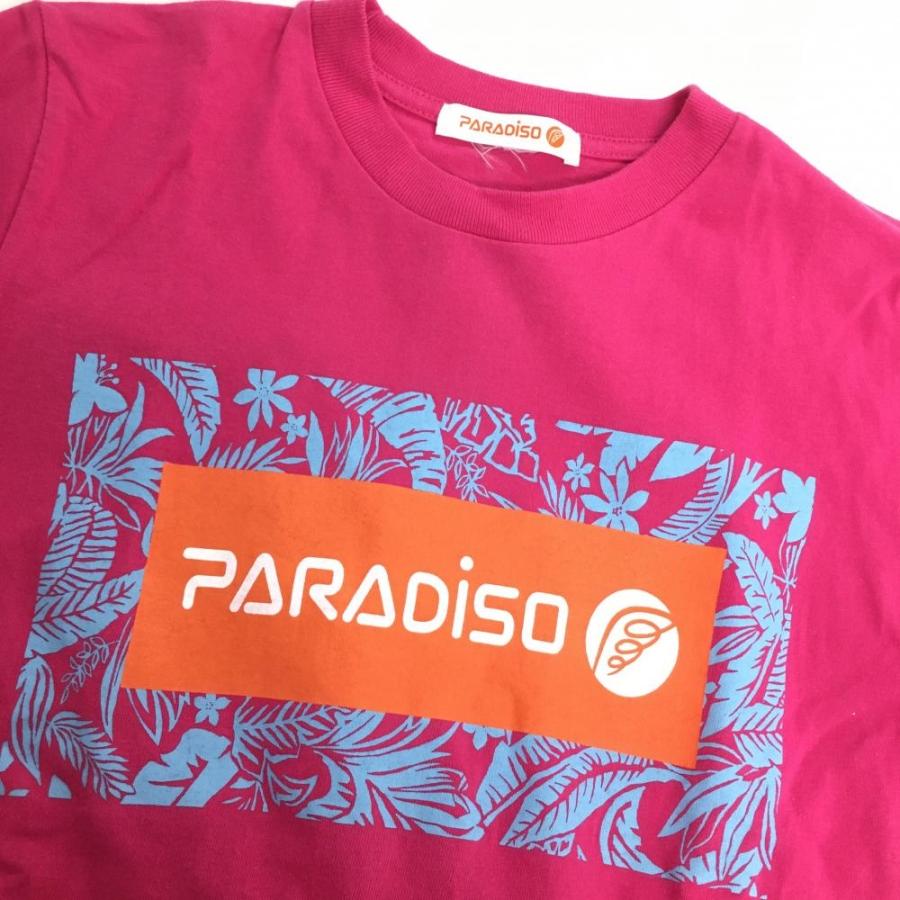 PARADISO パラディーゾ Tシャツ ピンク フロントプリント レディース