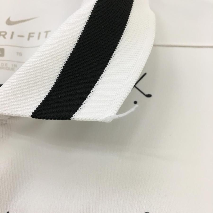 NIKE（ナイキ） 半袖ポロシャツ 白×黒 フロント柄 襟ライン DRI-FIT