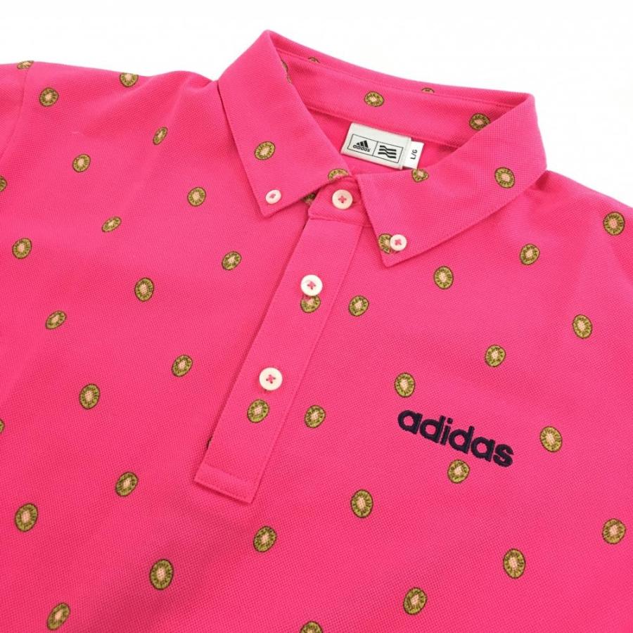 adidas（アディダス） 半袖ポロシャツ ピンク×グリーン キウイフルーツ