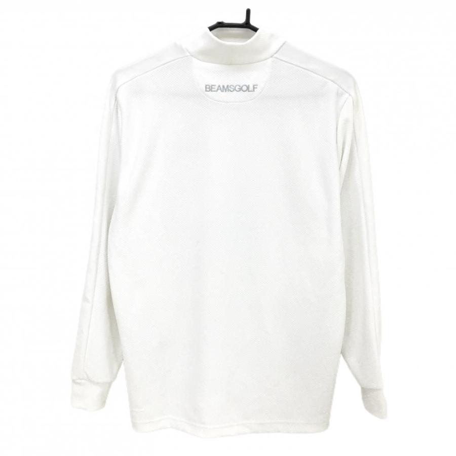 BEAMS GOLF ハイネックシャツ XL ホワイト BEAMS GOLF ビームスゴルフ 長袖ハイネックシャツ 白 地模様