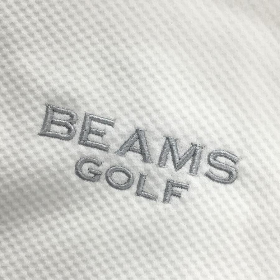BEAMS GOLF（ビームス ゴルフ） 長袖ハイネックシャツ 白 地模様