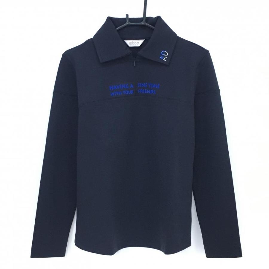 アダバット　 ネイビー ジッパーポロシャツ アダバット ネイビー ジッパーポロシャツ 公式】adabat（アダバット