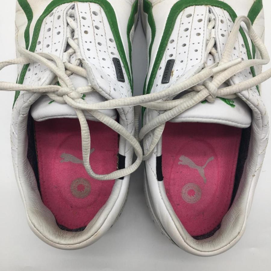 PUMA（プーマ） ゴルフシューズ 白×グリーン 一部パンチング GORETEX
