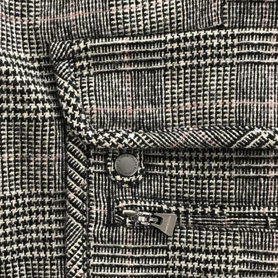 マークアンドロナ パンツ 黒×グレー グレンチェック ウール混 メンズ S