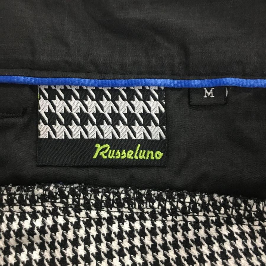 Russeluno ラッセルノ パンツ 黒×白 千鳥格子 メンズ M ゴルフ Russeluno ラッセルノ パンツ 黒×白 千鳥格子 メンズ M ゴルフ