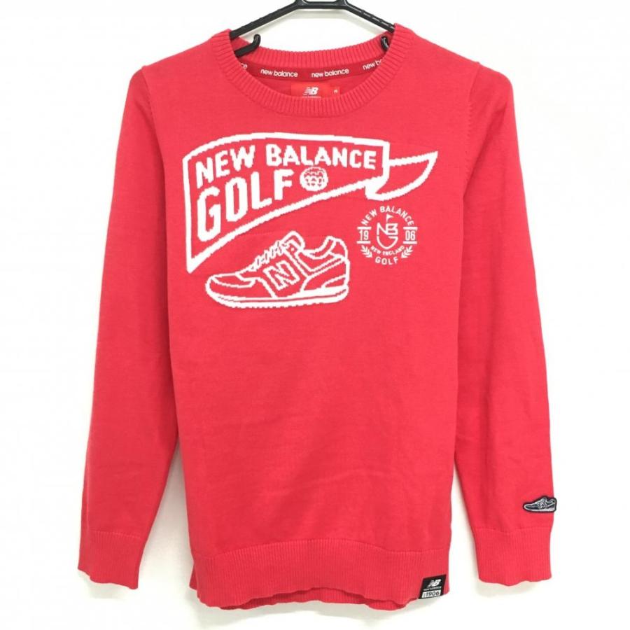 New Balance Golf（ニューバランスゴルフ） セーター レッド×白 ロゴ
