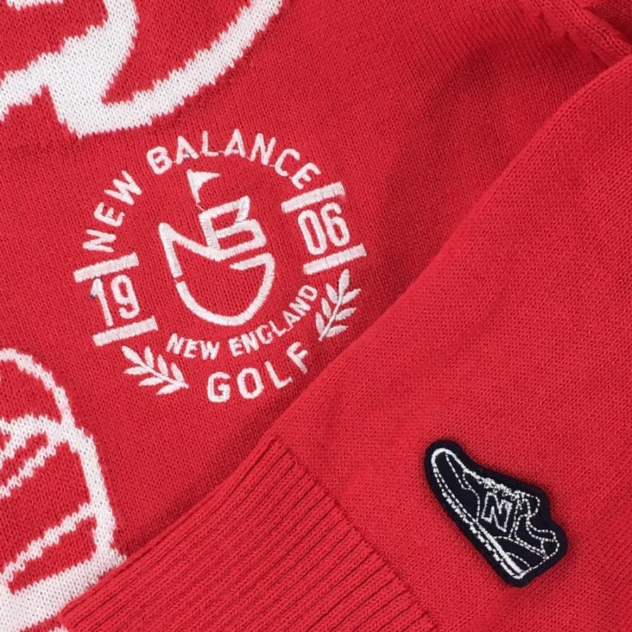 New Balance Golf（ニューバランスゴルフ） セーター レッド×白 ロゴ