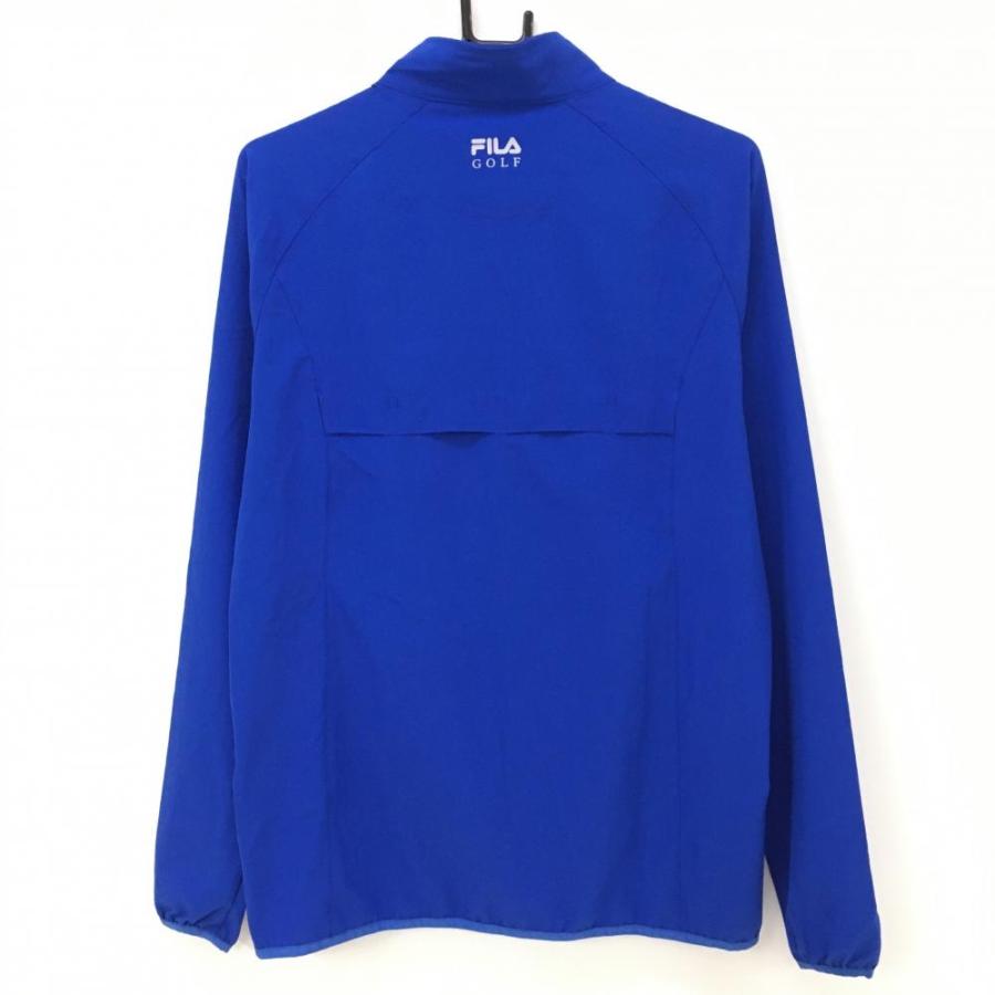 FILA GOLF フィラゴルフ ジャケット ブルー×ライトグレー ロゴプリント