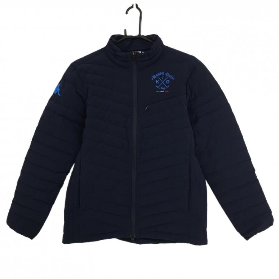 Kappa（カッパ） ダウンジャケット ネイビー×ライトブルー 軽量 袖ロゴ