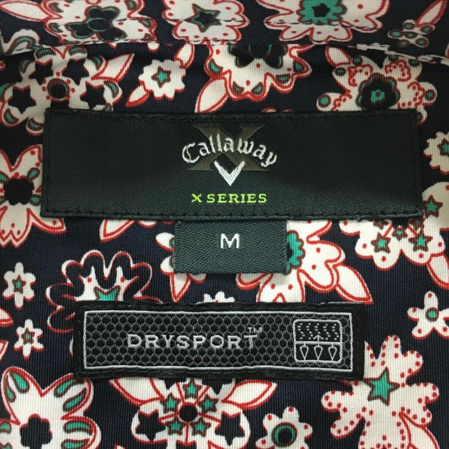 【新品】キャロウェイ　半袖ポロシャツ　Mサイズ　ネイビー　花柄 キャロウェイ Callaway メンズ 半袖ポロシャツ M ネイビー花柄