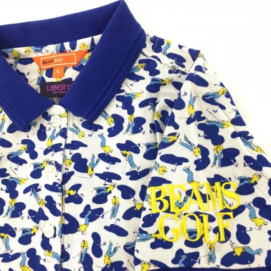 ビームスゴルフxLIBERTY 半袖ポロシャツ ゴルファー総柄メンズ XL BEAMS GOLF（ビームス ゴルフ） ビームスゴルフ×LIBERTY 半袖