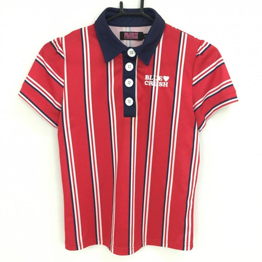 BLUE CRUSH ブルークラッシュ 半袖ポロシャツ レッド×白×ネイビー