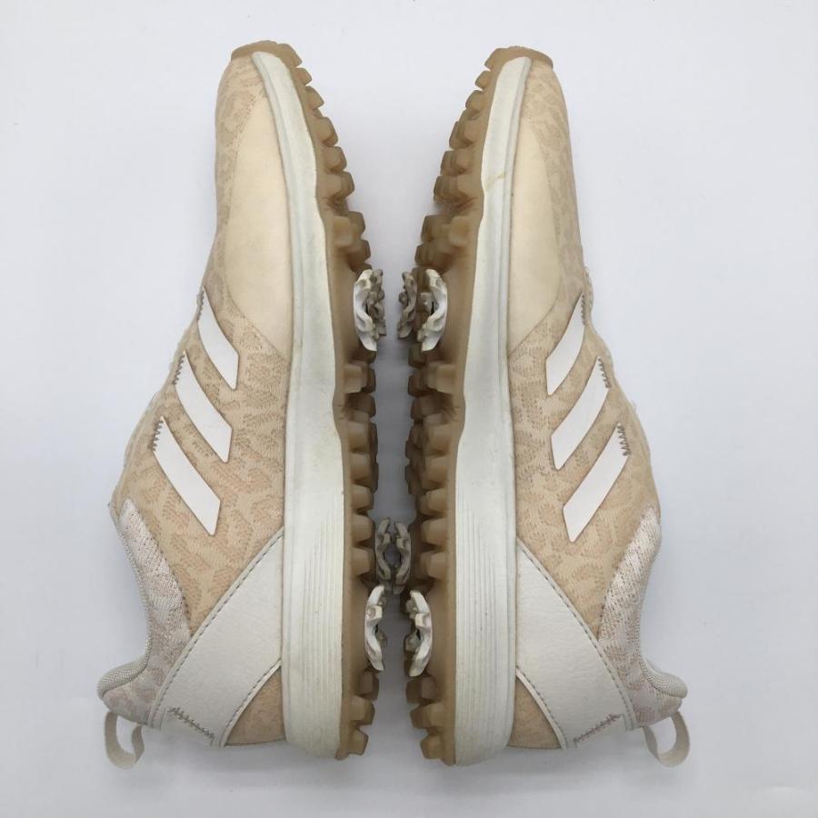 adidas アディダス ゴルフシューズ ピンクベージュ レオパード柄