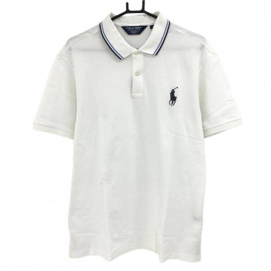POLO GOLF ポロゴルフ 半袖ポロシャツ 白 襟ライン ビッグポニー