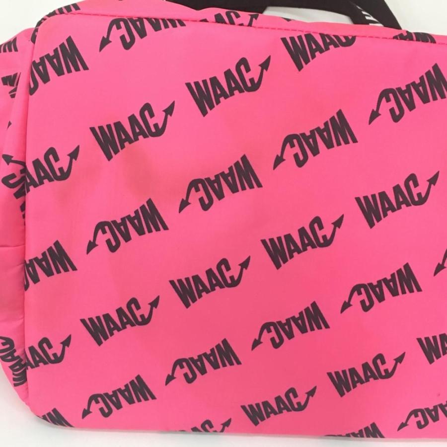WAAC ワック ロッカーバッグ ピンク×黒 ロゴ総柄 ビッグトートバッグ