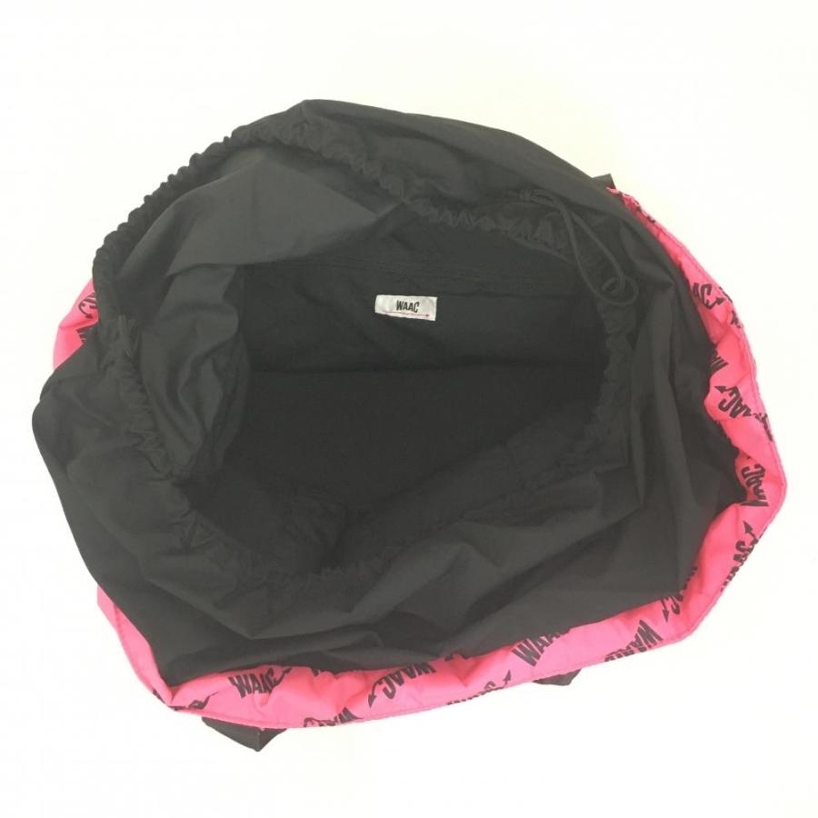 WAAC ワック ロッカーバッグ ピンク×黒 ロゴ総柄 ビッグトートバッグ