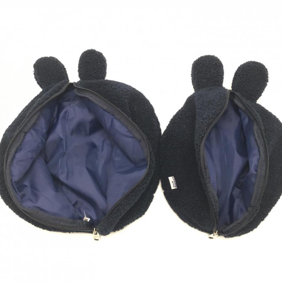 【未使用】ジャックバニーボアポーチ2点セット ネイビー ✕白うさぎ Jack Bunny!!（ジャックバニー） 【超美品】ジャックバニー ボアポーチ