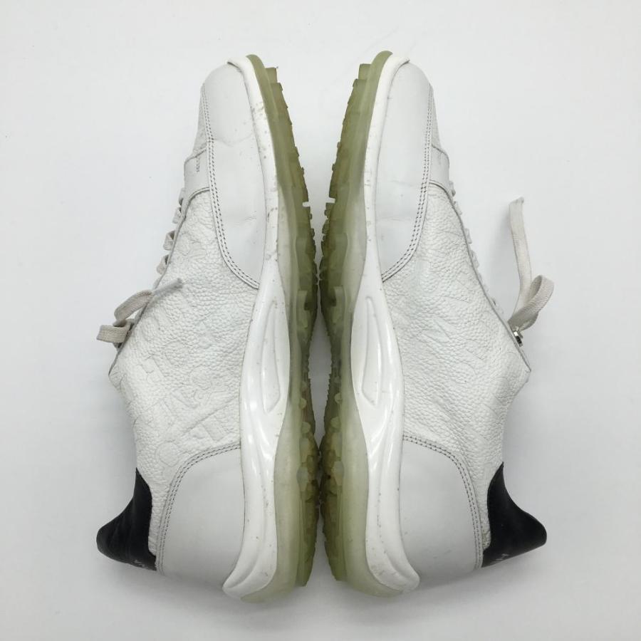 MARK&LONA（マークアンドロナ） ゴルフシューズ 白×黒 英字柄 HELVESKO