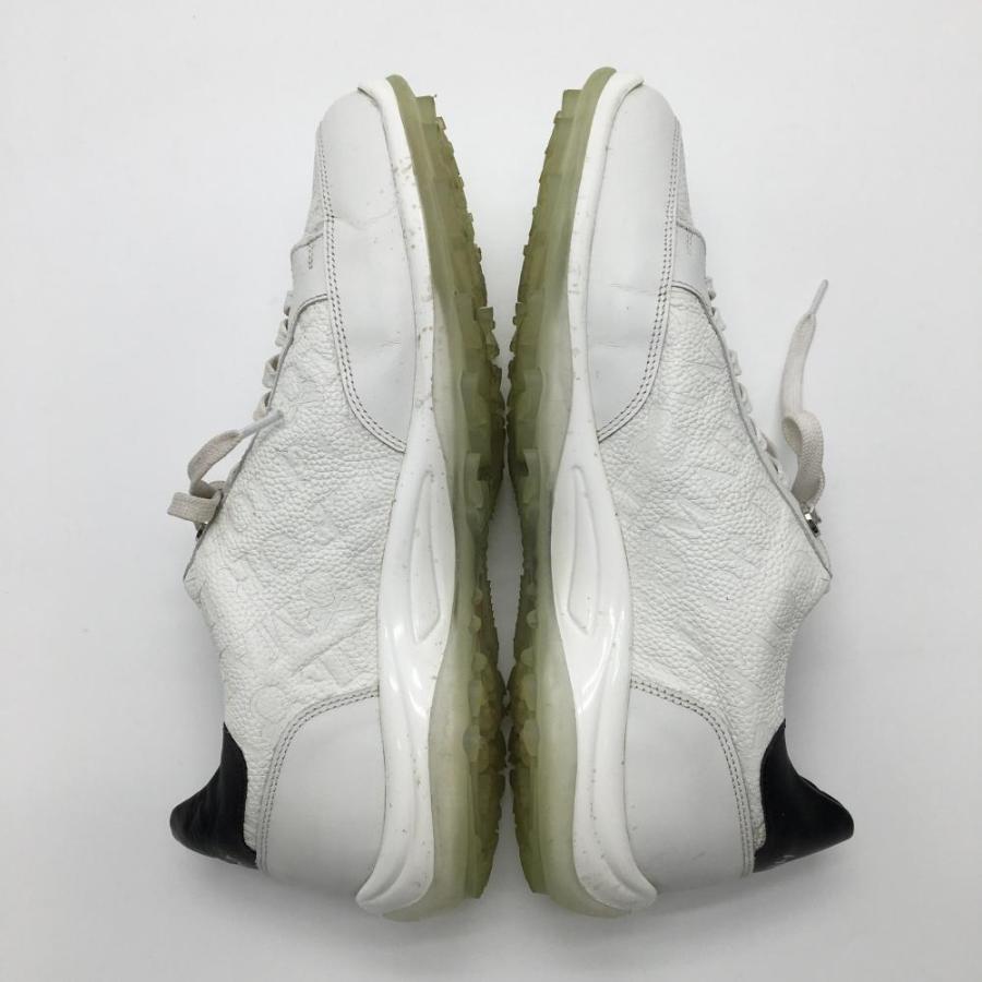 MARK&LONA（マークアンドロナ） ゴルフシューズ 白×黒 英字柄 HELVESKO