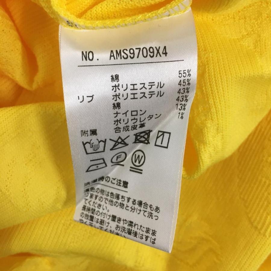 【新品】アンパスィ 半袖ポロシャツ イエロー 総柄織生地 吸水速乾 メンズ L ゴルフウェア and per se_5