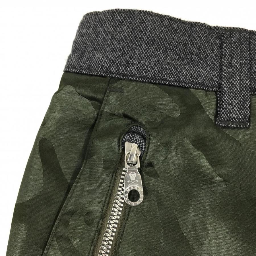 【超美品】マークアンドロナ 中綿パンツ ダークグリーン×グレー系 迷彩 カモフラ スカル メンズ S ゴルフウェア MARK＆LONA_2