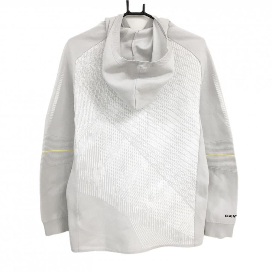adidas（アディダス） ニットジップパーカー ライトグレー×白 身頃地