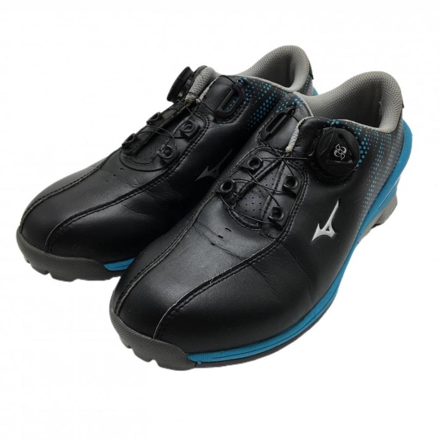 MIZUNO（ミズノ） ゴルフシューズ 黒×ライトブルー 51GW172009 NEXLITE