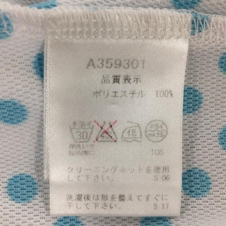 archivio（アルチビオ） 半袖ハイネックシャツ 白×ライトブルー ドット