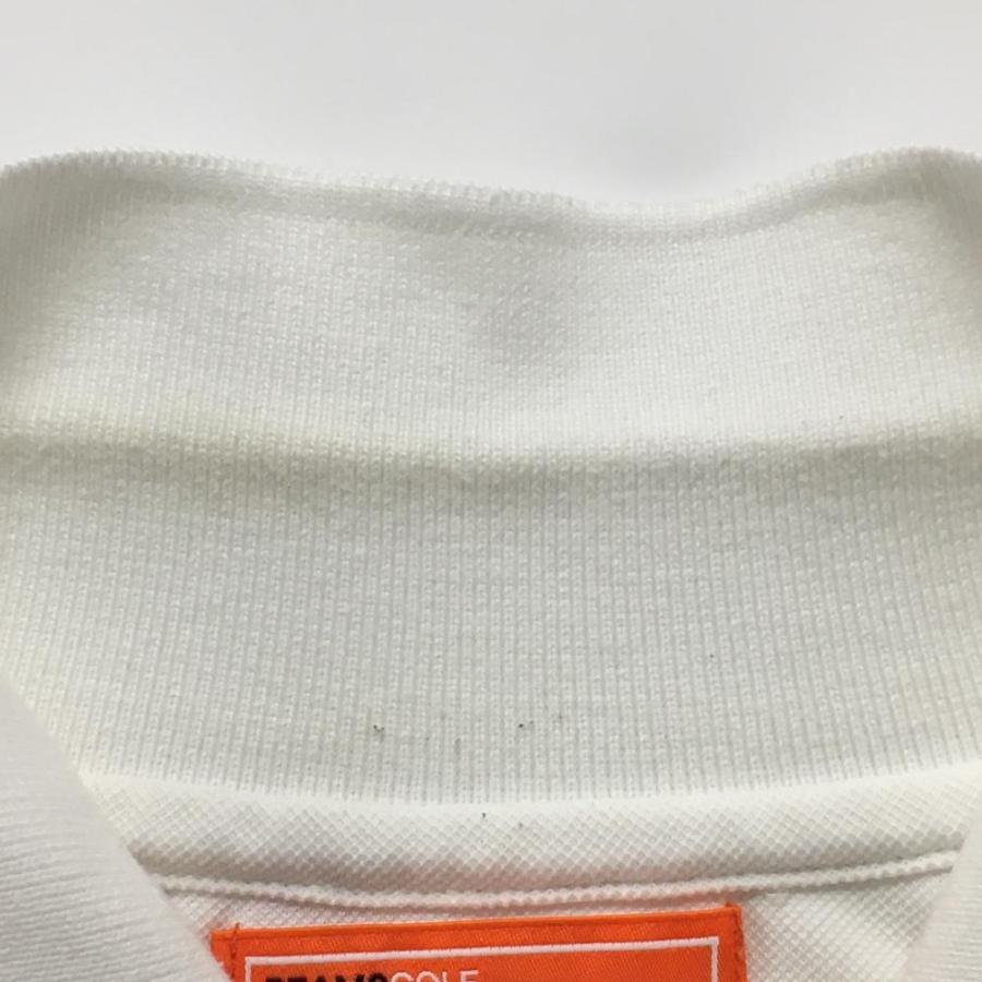 BEAMS GOLF（ビームス ゴルフ） 半袖ポロシャツ 白×ブルー ロゴ総柄