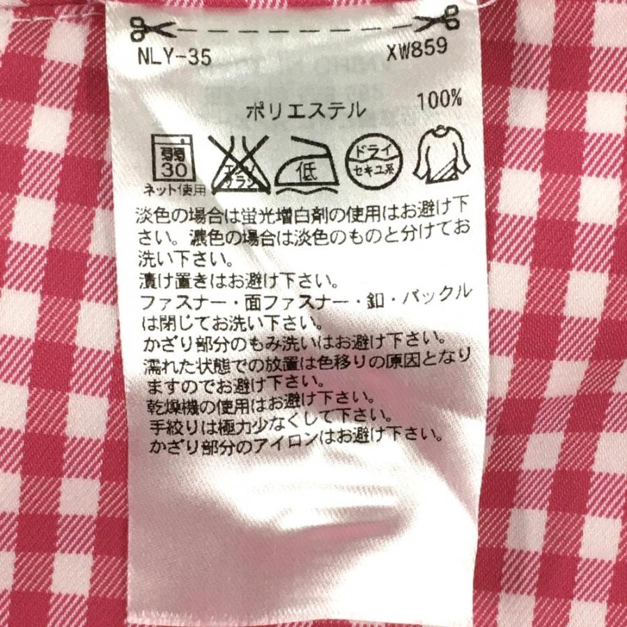 adidas（アディダス） 七分丈パンツ ピンク×白 チェック ストレッチ